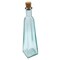 Green Glass Pyramid Bottle with Cork - 10 oz Capacity